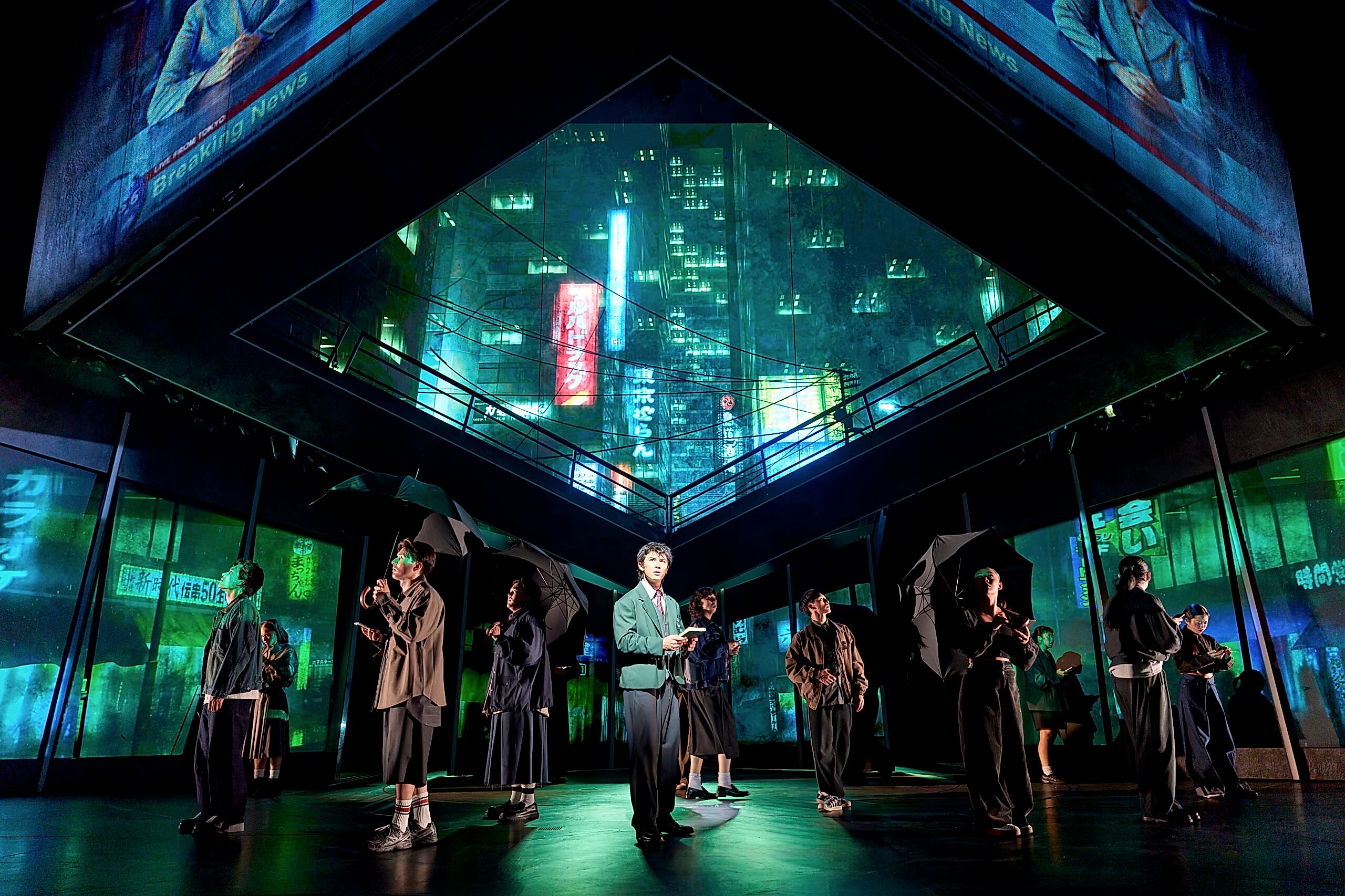 Xander Pang (Light) and Cast of Death Note The Musical. Credit Manuel Harlan